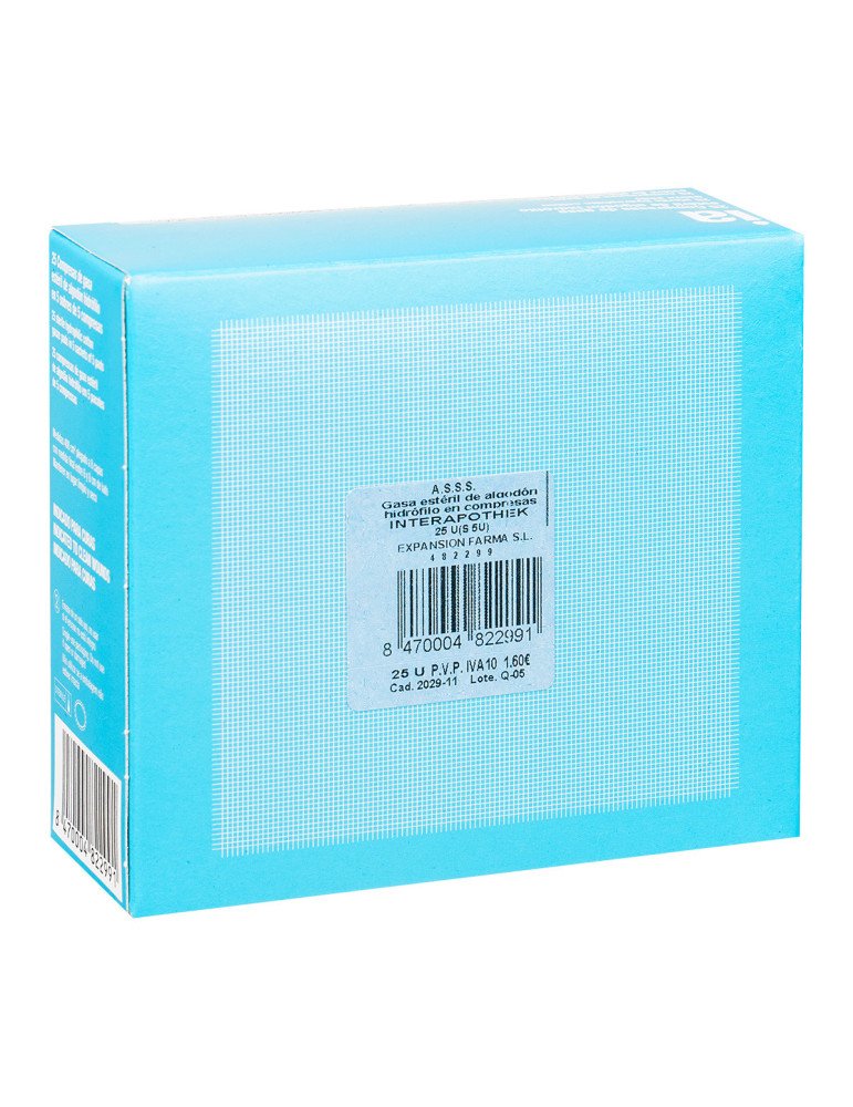 Interapothek Gasa Estéril de Algodón 25 Compresas