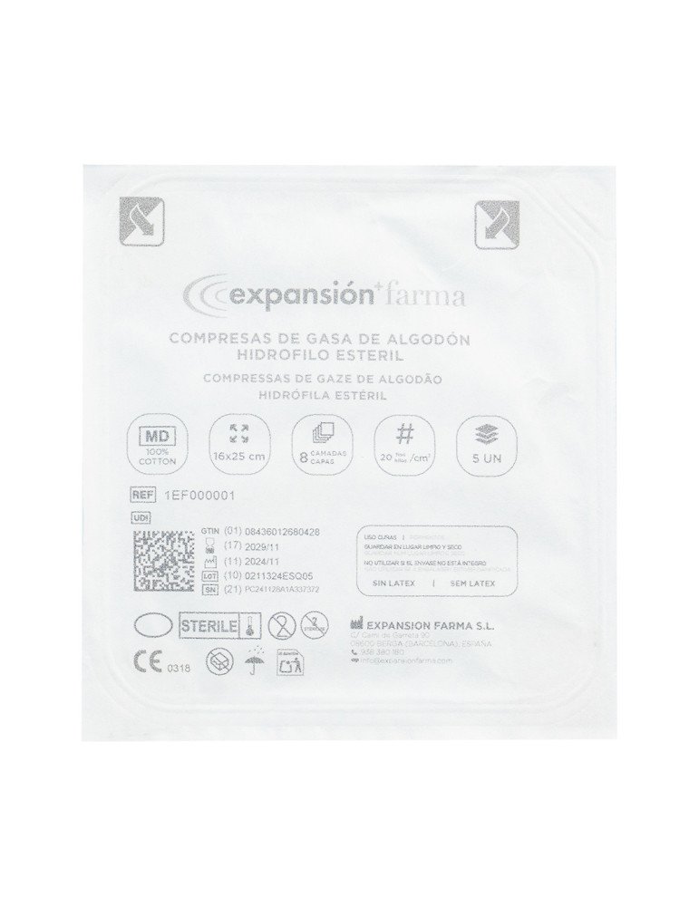 Interapothek Gasa Estéril de Algodón 25 Compresas