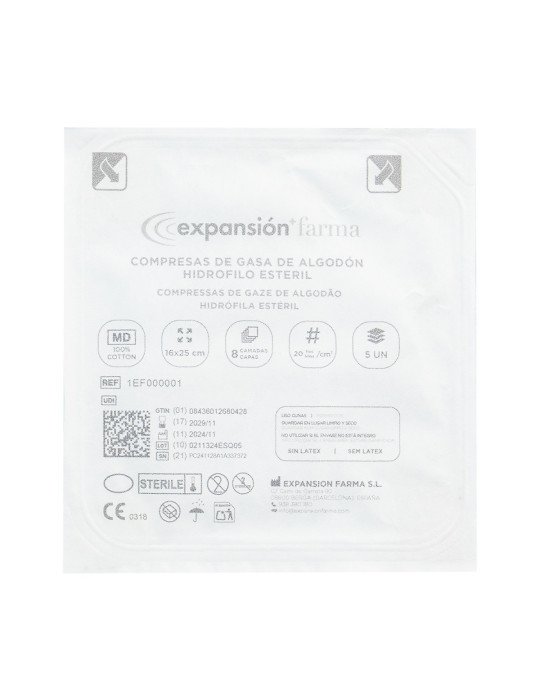 Interapothek Gasa Estéril de Algodón 25 Compresas
