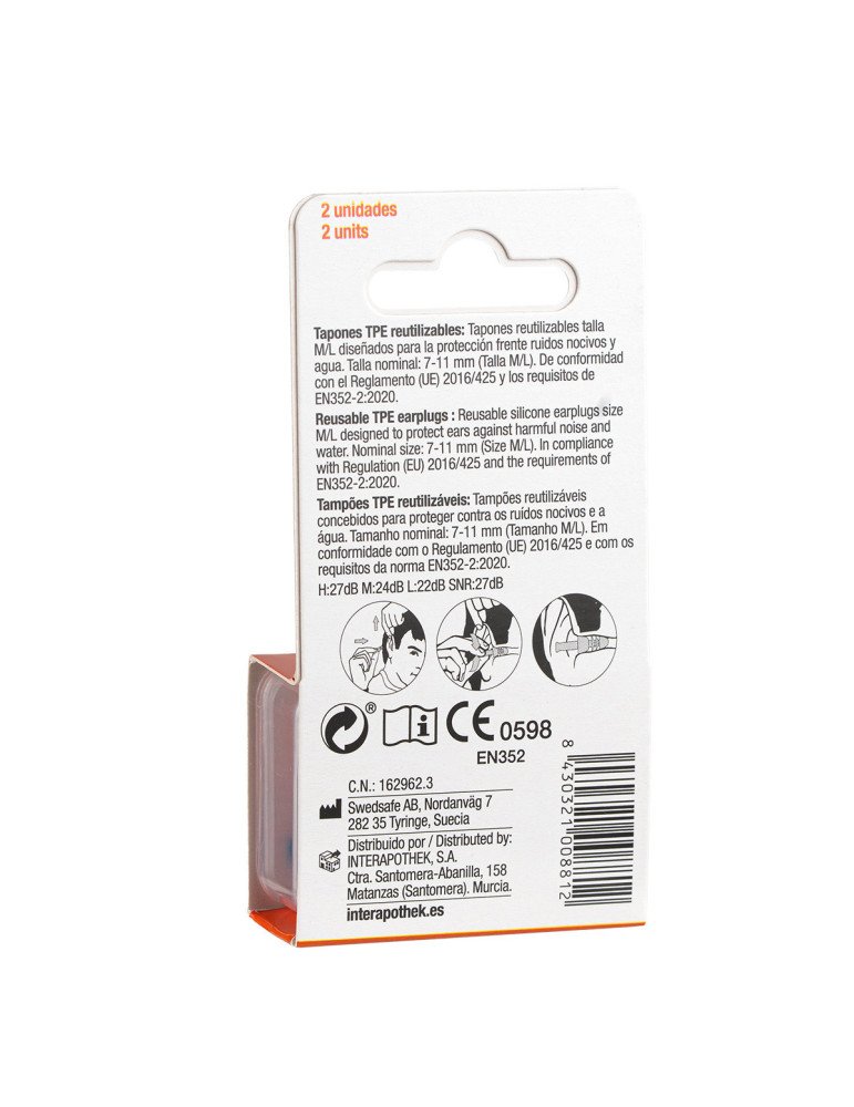 Interapothek Tapones para los Oídos de Silicona 2 unidades