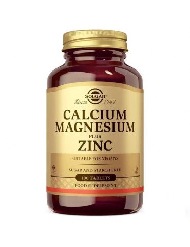 Solgar Calcio y Magnesio con Zinc 100 Comprimidos