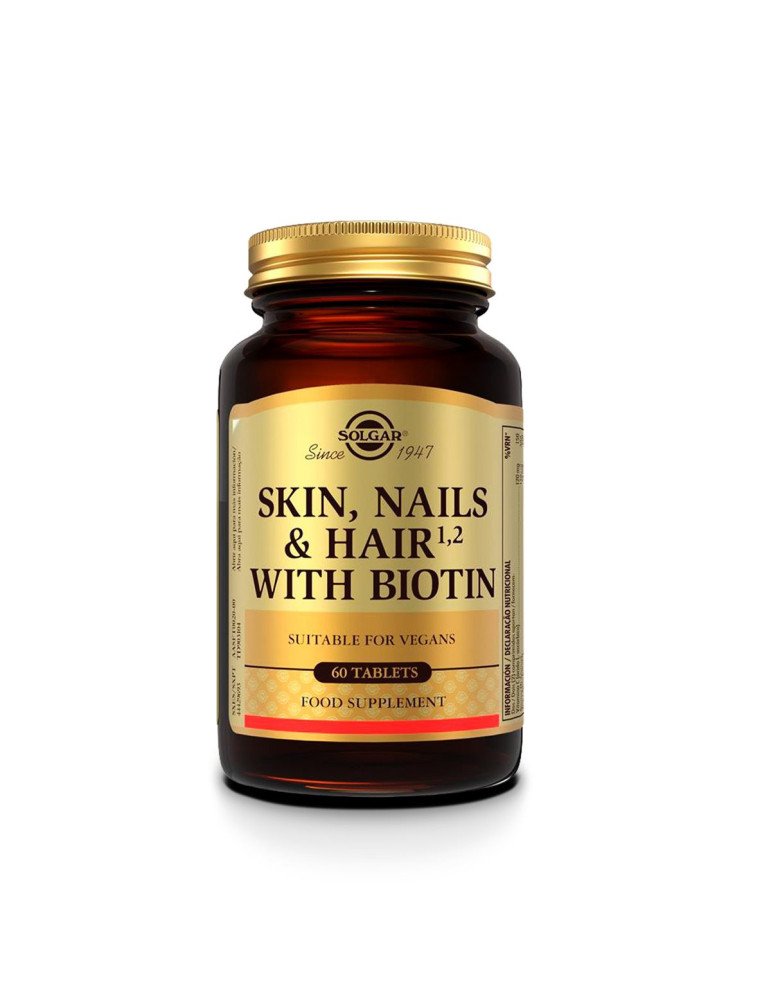 Solgar Pelo, Piel y Uñas con Biotina 60 Comprimidos