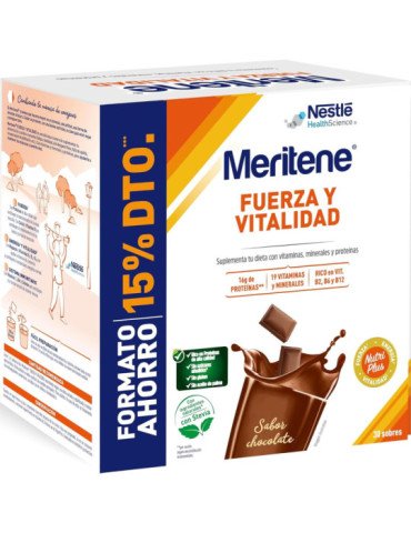Meritene Fuerza y Vitalidad Chocolate Pack 30 Sobres