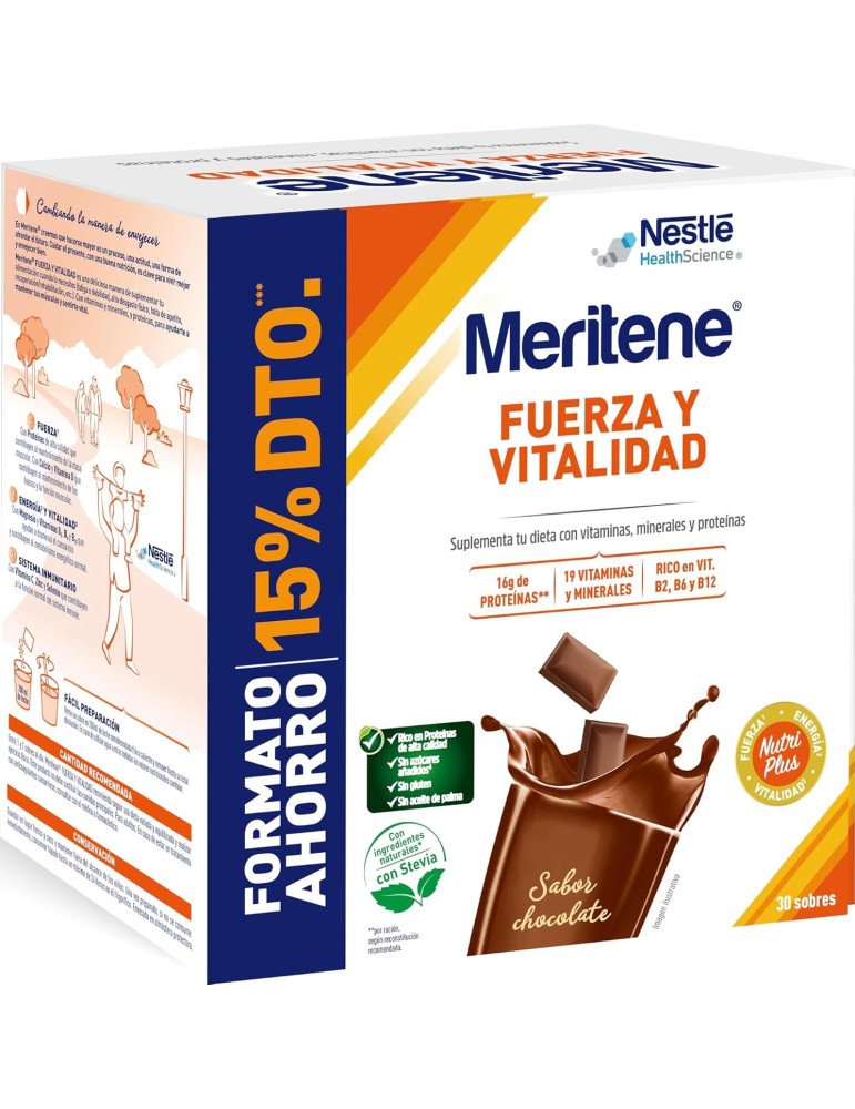 Meritene Fuerza y Vitalidad Chocolate Pack 30 Sobres