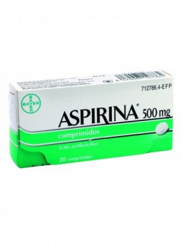 Aspirina 500 Mg 20 Comprimidos