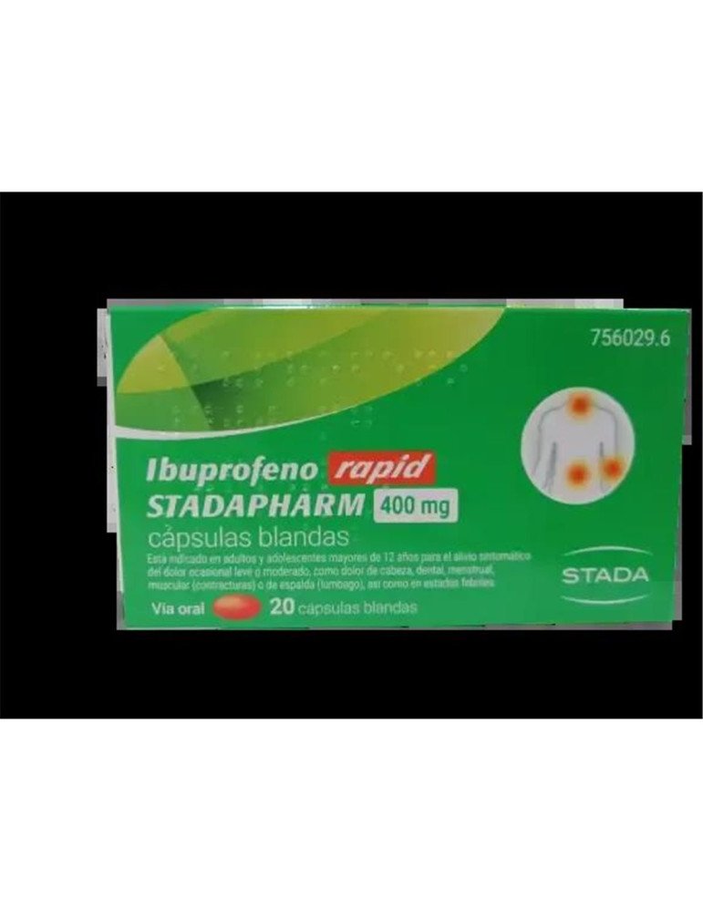 Ibuprofeno Rapid Stadapharm 400 mg Capsulas Blandas, 20 Cápsulas