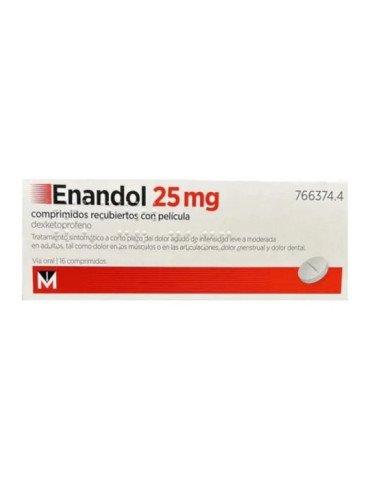 Enandol 25 mg Comprimidos Recubiertos con Pelicula, 16 Comprimidos (Pvc/Al)