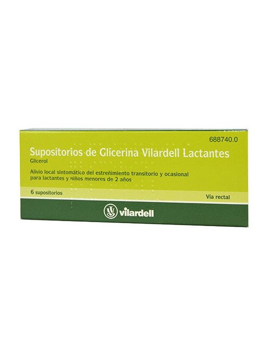Supositorios de Glicerina Vilardell Lactantes, 6 Supositorios