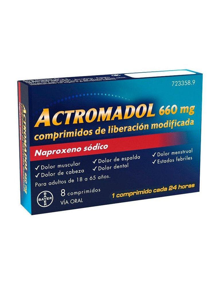 Actromadol 660 mg Comprimidos de Liberación Modificada 8 Comprimidos