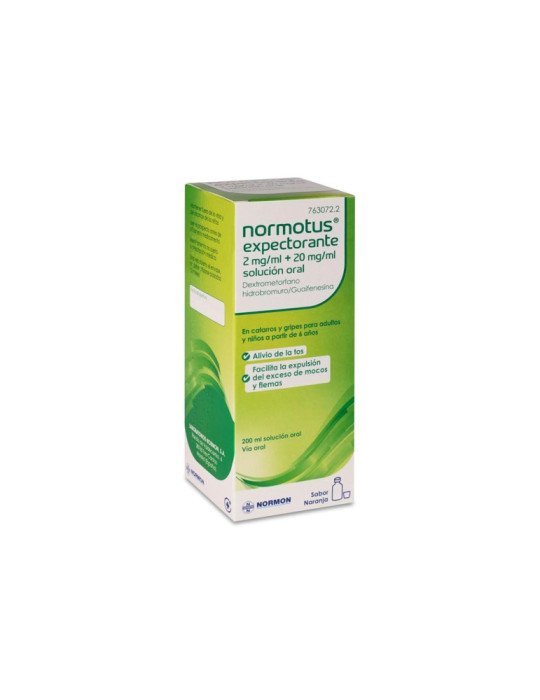 Normotus Expectorante 2 mg/ml + 20 mg/ml Solucion Oral, 1 Frasco de 200 ml
