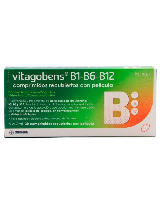 Vitagobens B1 B6 B12 Comprimidos Recubiertos con Pelicula, 30 Comprimidos (Al/Pvc/Aclar(Pctfe)