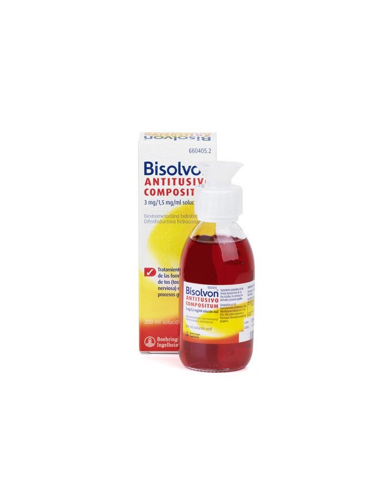 Bisolvon Antitusivo Compositum 3 mg/ml + 1,5 mg/ml Solucion Oral, 1 Frasco de 200 ml
