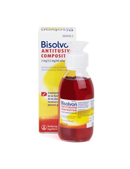 Bisolvon Antitusivo Compositum 3 mg/ml + 1,5 mg/ml Solucion Oral, 1 Frasco de 200 ml