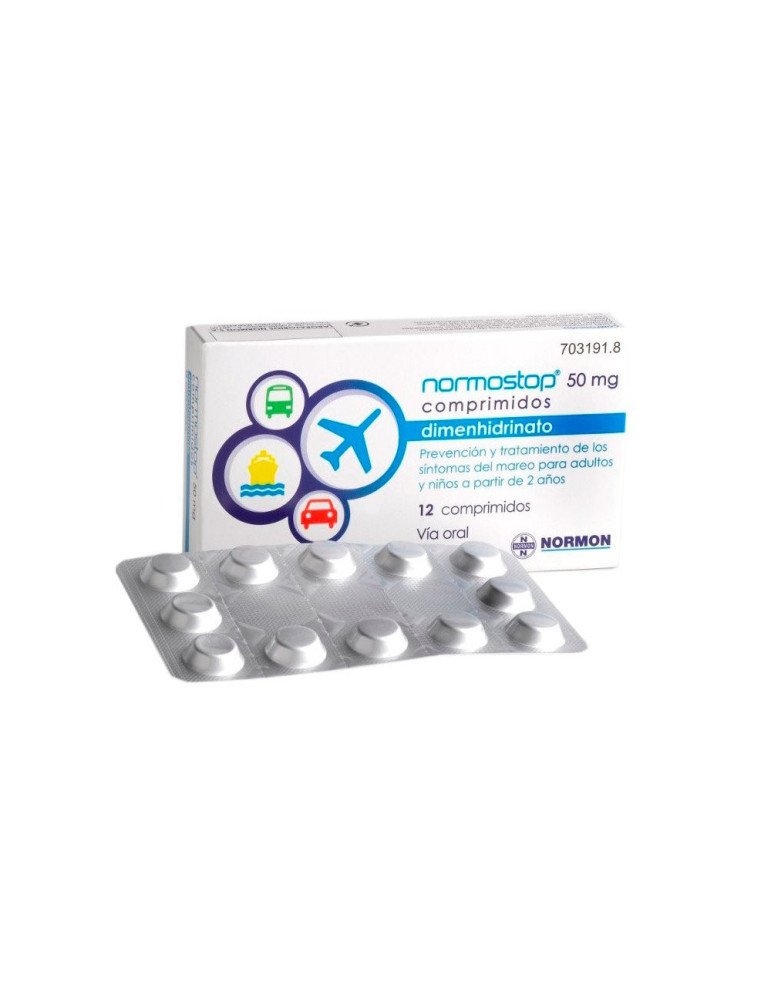 Normostop 50 mg Comprimidos, 12 Comprimidos (Blister Al-Al (Poliamida/Al/Pvc-Al)
