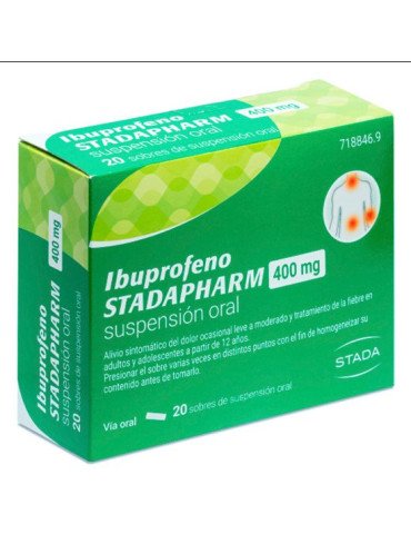 Ibuprofeno Stadapharm 400 mg Suspension Oral, 20 Sobres