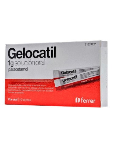 Gelocatil 1 g Solucion Oral, 10 Sobres