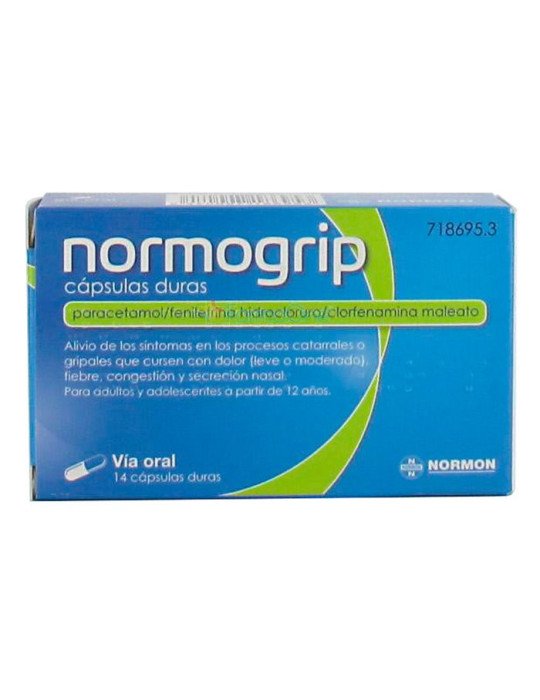 Normogrip Capsulas Duras, 14 Capsulas (Blister Al-Pvcd/Pvc)