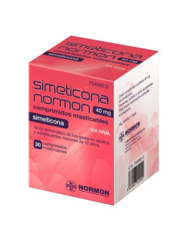 Noraflat 40 mg Comprimidos Masticables, 30 Comprimidos