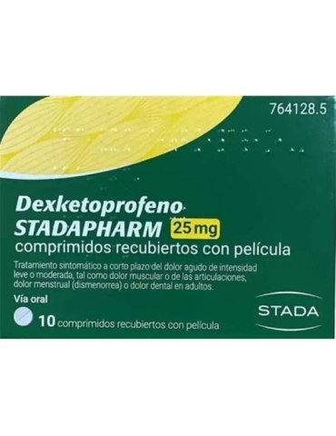 Dexketoprofeno Stadapharm 25 mg Comprimidos Recubiertos con Película, 10 Comprimidos