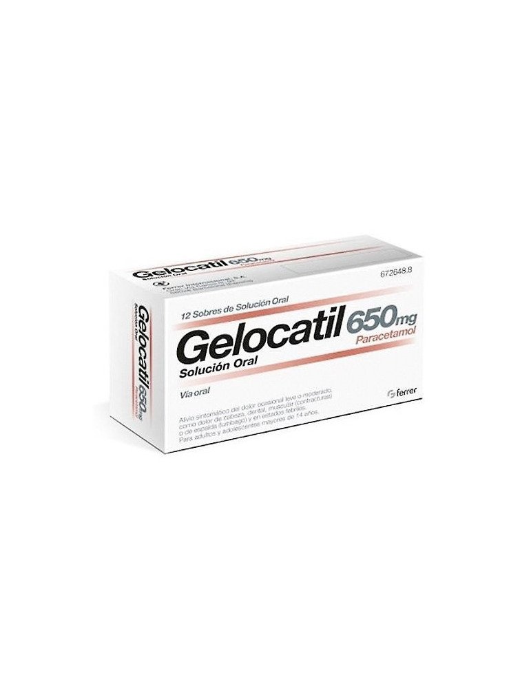 Gelocatil 650 mg Solucion Oral, 12 Sobres