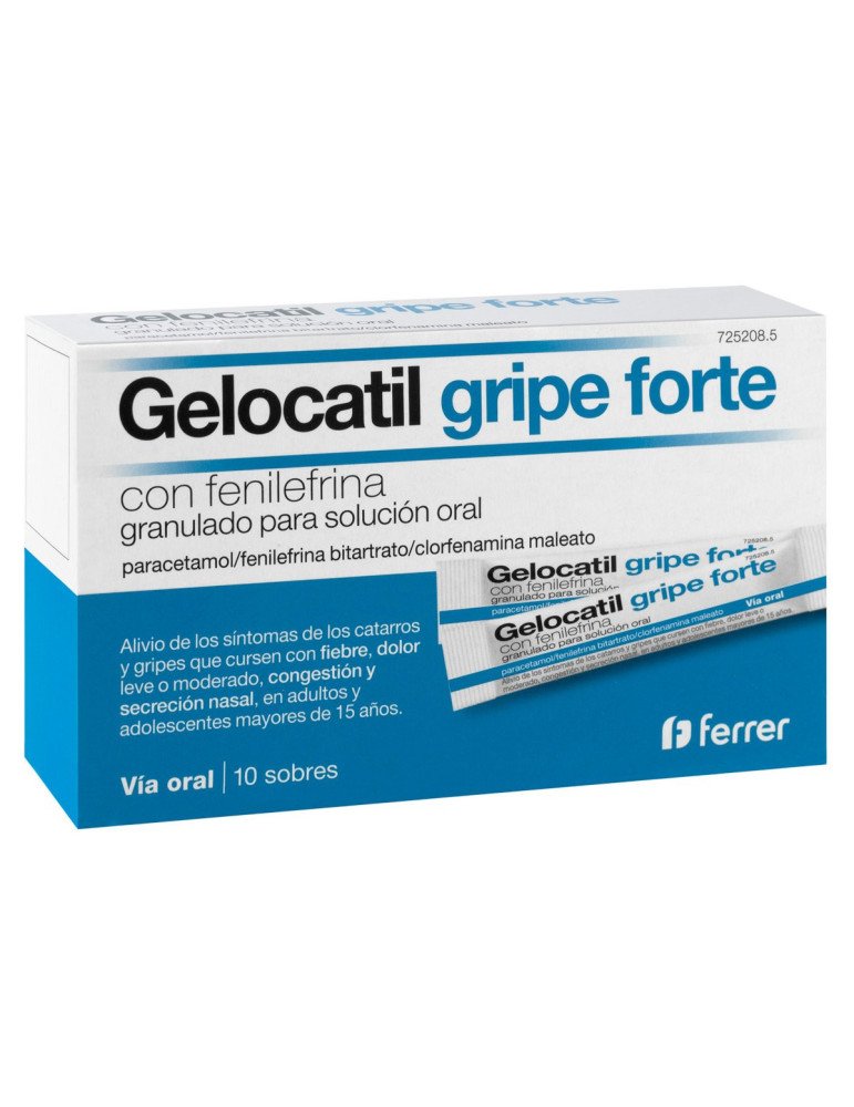 Gelocatil Gripe Forte con Fenilefrina Granulado para Solucion Oral 10 Sobres