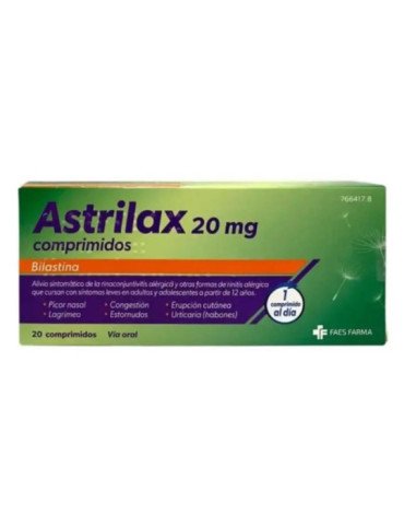 Astrilax 20 mg Comprimidos, 20 Comprimidos