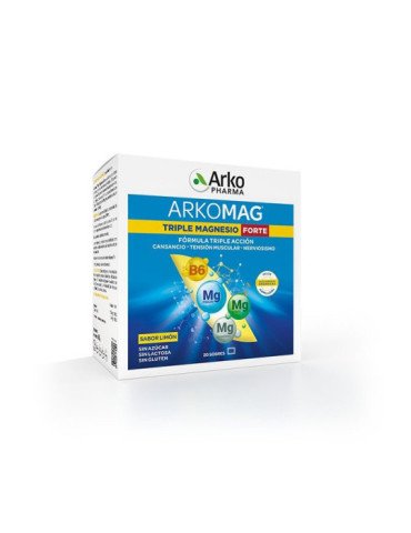 Arkomag Triple Magnesio Forte 20 sobres sabor limón de Arkopharma