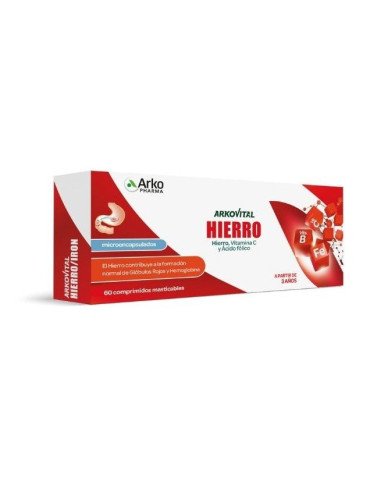Arkovital Hierro 60 comprimidos masticables de Arkopharma