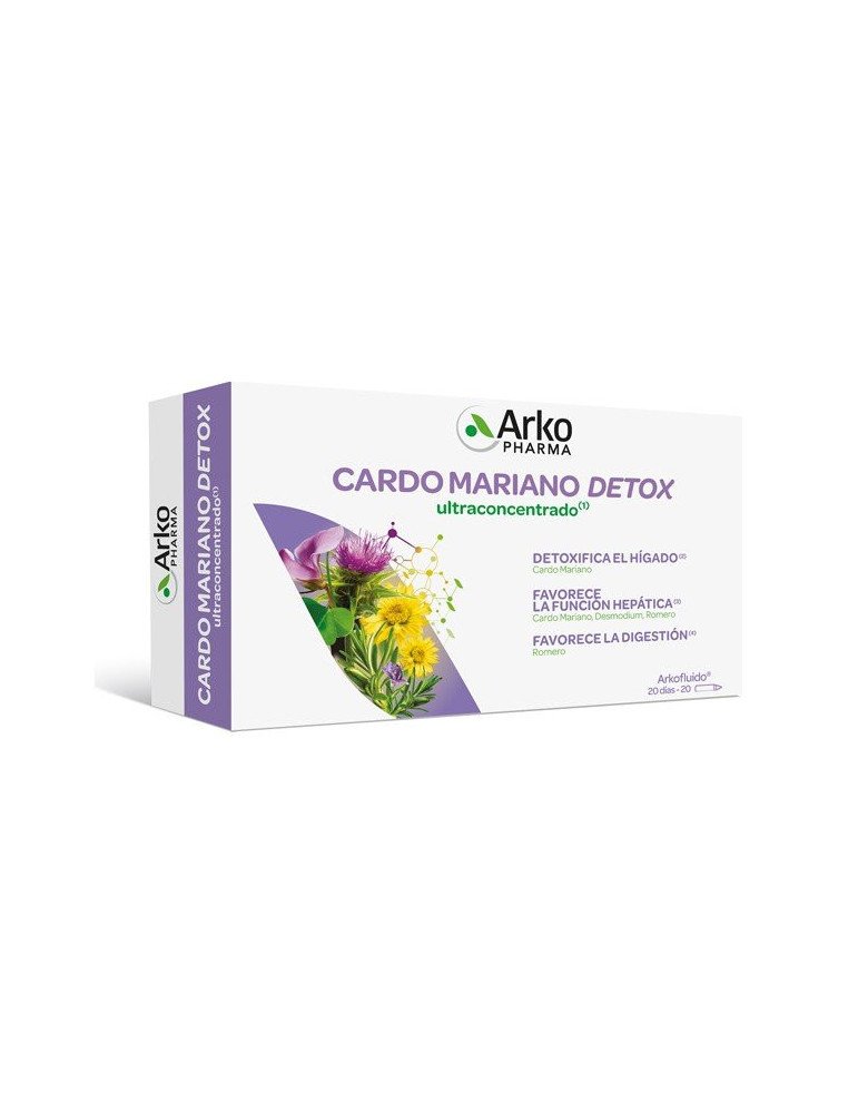 Arkofluido Cardo Mariano Detox 20 ampollas de Arkopharma