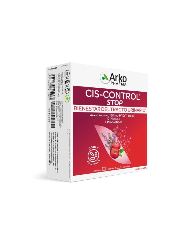 Cis-Control Stop 10 sobres + 5 sticks de Arkopharma